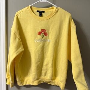 Forever 21 Yellow Embroidered Sweater